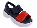 women's fila sandals in marine, red, white