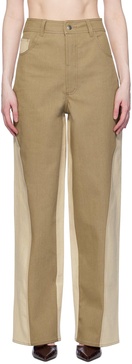 Khaki & Beige Reverse Jeans