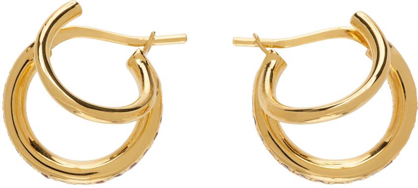 SSENSE Exclusive Gold Crystal Stellar Earrings