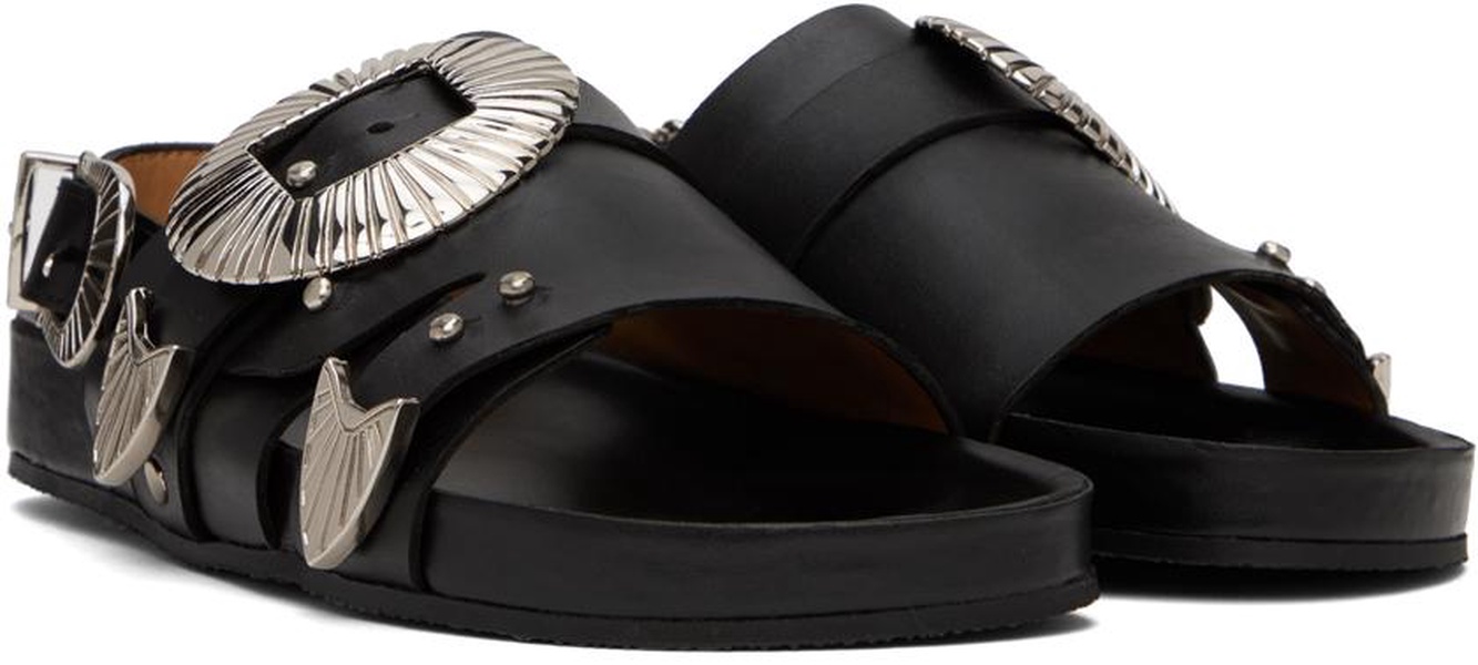 SSENSE Exclusive Black Leather Sandals