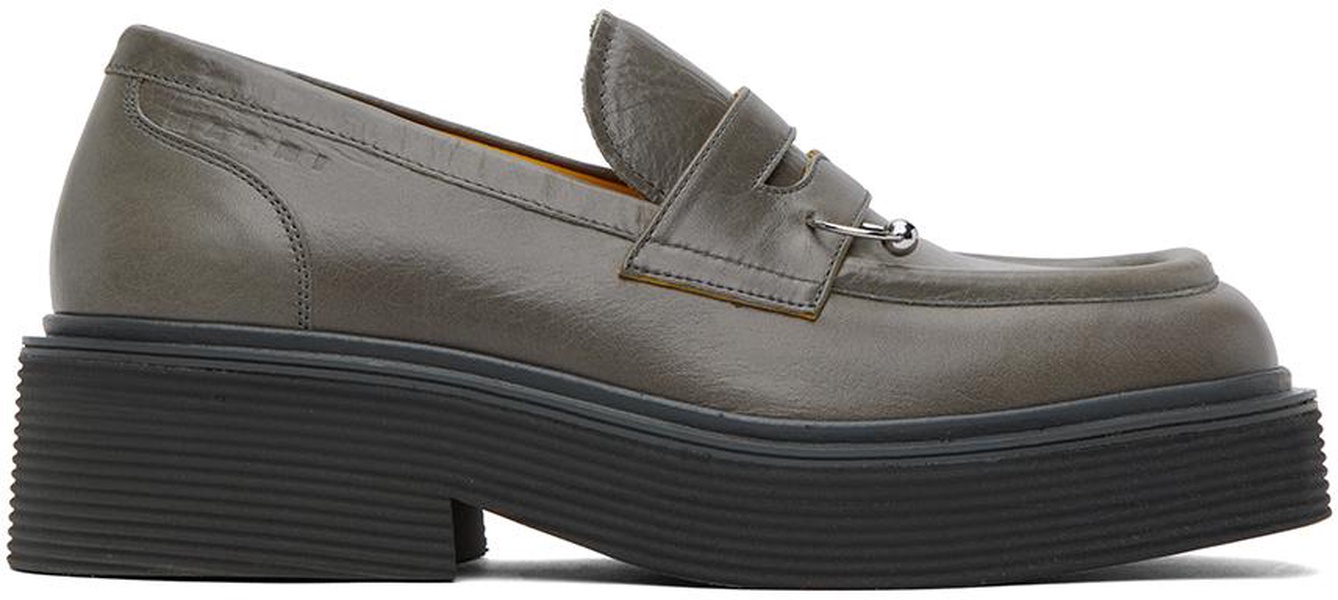 Gray Piercing Loafers