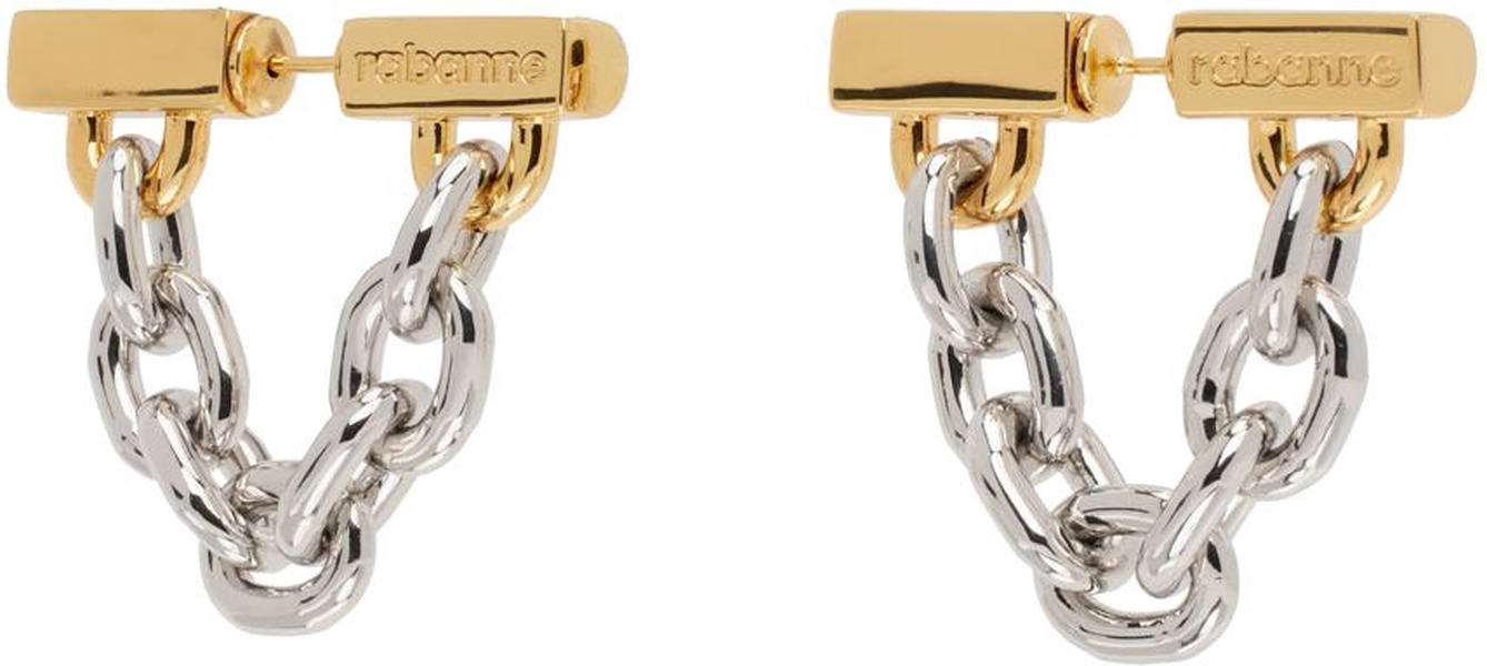 Silver & Gold XL Link Chain Earrings