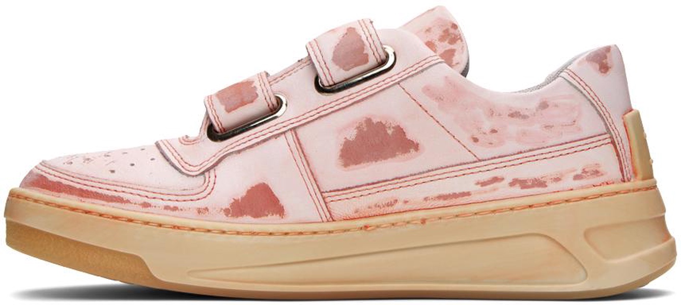 Pink Velcro Strap Sneakers