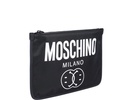 Moschino Logo Printed Zipped Clutch Bag