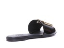 logo-plaque patent leather slides