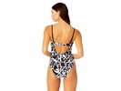 Women's Optical Illusion Piped Keyhole One Piece Swimsuit