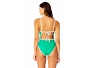 Women's Solid Piped Contour One Piece Swimsuit