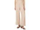 Pull-On Straight Crop Pants in Cotton-Linen Blend