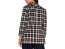 Petite Boyfriend Blazer Tartan Plaid Jacquard Knit