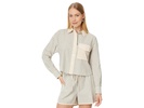 Flap-Pocket Crop Button-Up Shirt in Poplin