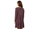 Pin Tuck Tiered Knit Henley Dress