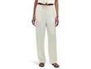 Pintucked Slim Pull-On Pants in Satin