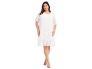 Plus Size Short Sleeve Embroidered Dress