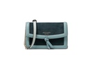 Knott Color-Blocked Pebbled Leather and Suede Leather Flap Crossbody