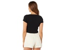 Ribbed Henley High-Crop Tee