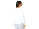 Double Layer Gauze Long Sleeve Scoop Neck Top