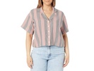 Plus Cropped Resort Shirt - Chinating Line