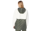 Hooded Sherpa Quilted Mix Media Jacket