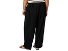 Plus Pull-On Straight Crop Pants in 100% Linen