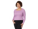 Plus Angled Neckline Long-Sleeve Top