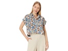 Crop Dolman Shirt in Floral 100% Linen