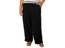 Plus Pull-On Straight Crop Pants in 100% Linen