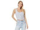 Scoopneck Crop Tank in 100% Linen