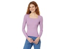 Angled-Neck Long-Sleeve Top