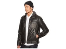 Faux Leather Trucker with Jersey Hood and Fleece Lining