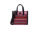 Manhattan Striped Metallic Fabric Small Tote