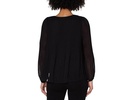 V-Neck Long Sleeve Pleated Top