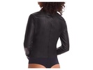 Lightweight Faux Leather Button-Down Bodysuit FLT400