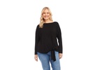 Plus Size Boatneck Tie Front Top