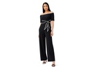 Off-the-Shoulder Knit Crepe Tie Waist Jumpsuit