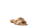 Alegra Raffia & Leather Slide Sandal