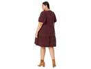 Plus Corduroy Tiered Mini Dress