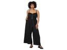 Plus Sleeveless Wide-Leg Jumpsuit in 100% Linen