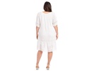 Plus Size Short Sleeve Embroidered Dress