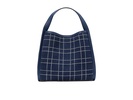 Knott Denim Check Medium Crossbody Tote