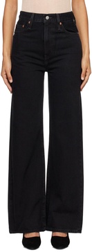 Black Ribcage Wide Leg Jeans