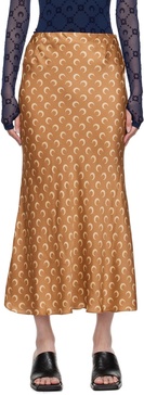 Tan All Over Moon Flou Midi Skirt