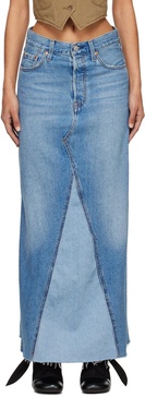 Blue Icon Denim Maxi Skirt