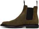 Khaki Classic Waxed Suede Chelsea Boots