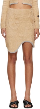 Beige Venus Faux-Fur Miniskirt