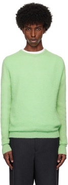 Green Baby Suri Alpaca Sheer Knit Sweater