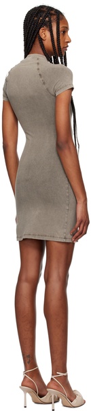 Taupe Fitted Minidress