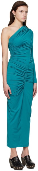 Blue Recycled Polyester Midi Dress