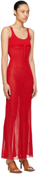 Red Le Chouchou 'La Robe Maille Oranger' Maxi Dress