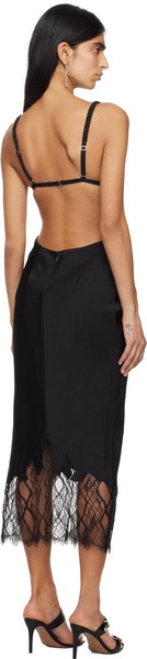 Black Sweetheart Neck Midi Dress