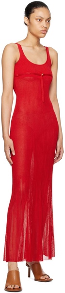 Red Le Chouchou 'La Robe Maille Oranger' Maxi Dress